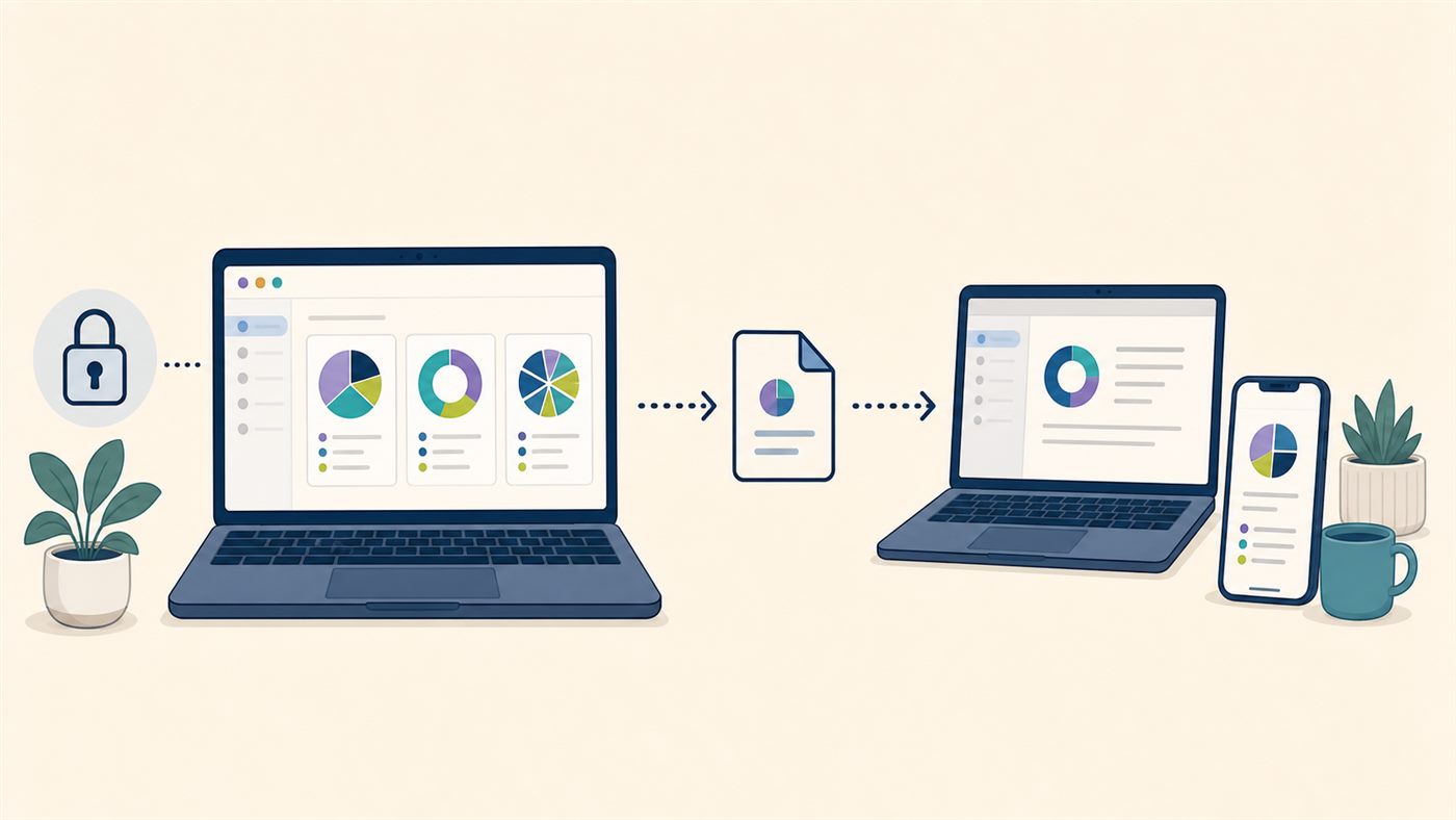 Illustrated flow from locally saved wheel projects to a wheel file, then to another laptop and phone